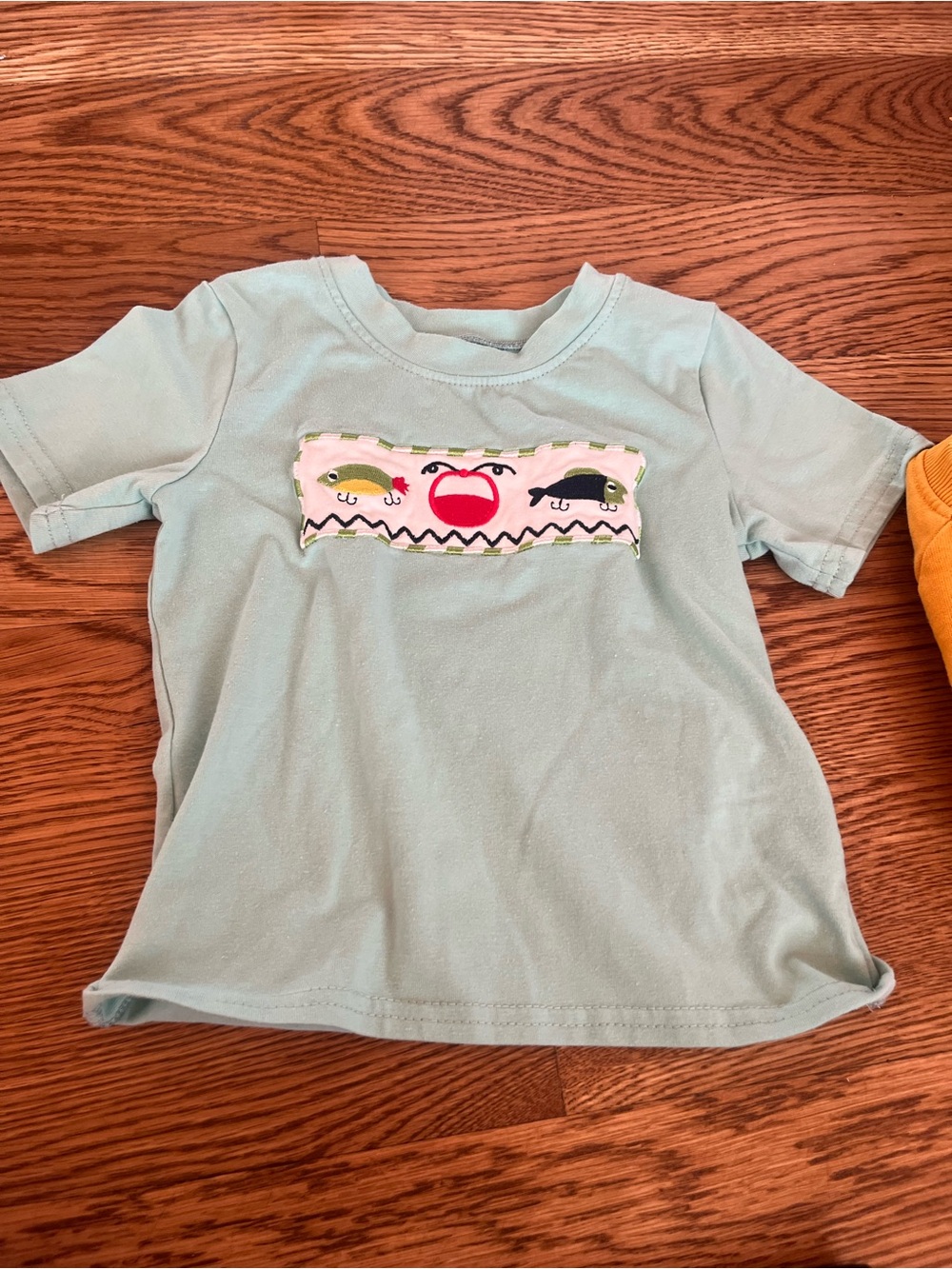 Light Blue Kids Graphic Tee with Playful Patch 2T